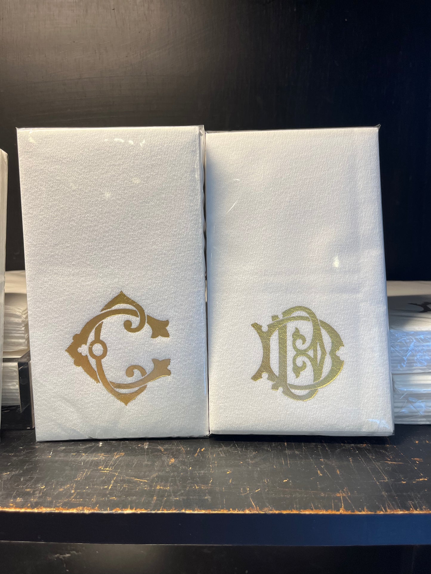 Linun Guest Towels - Monogram Chic