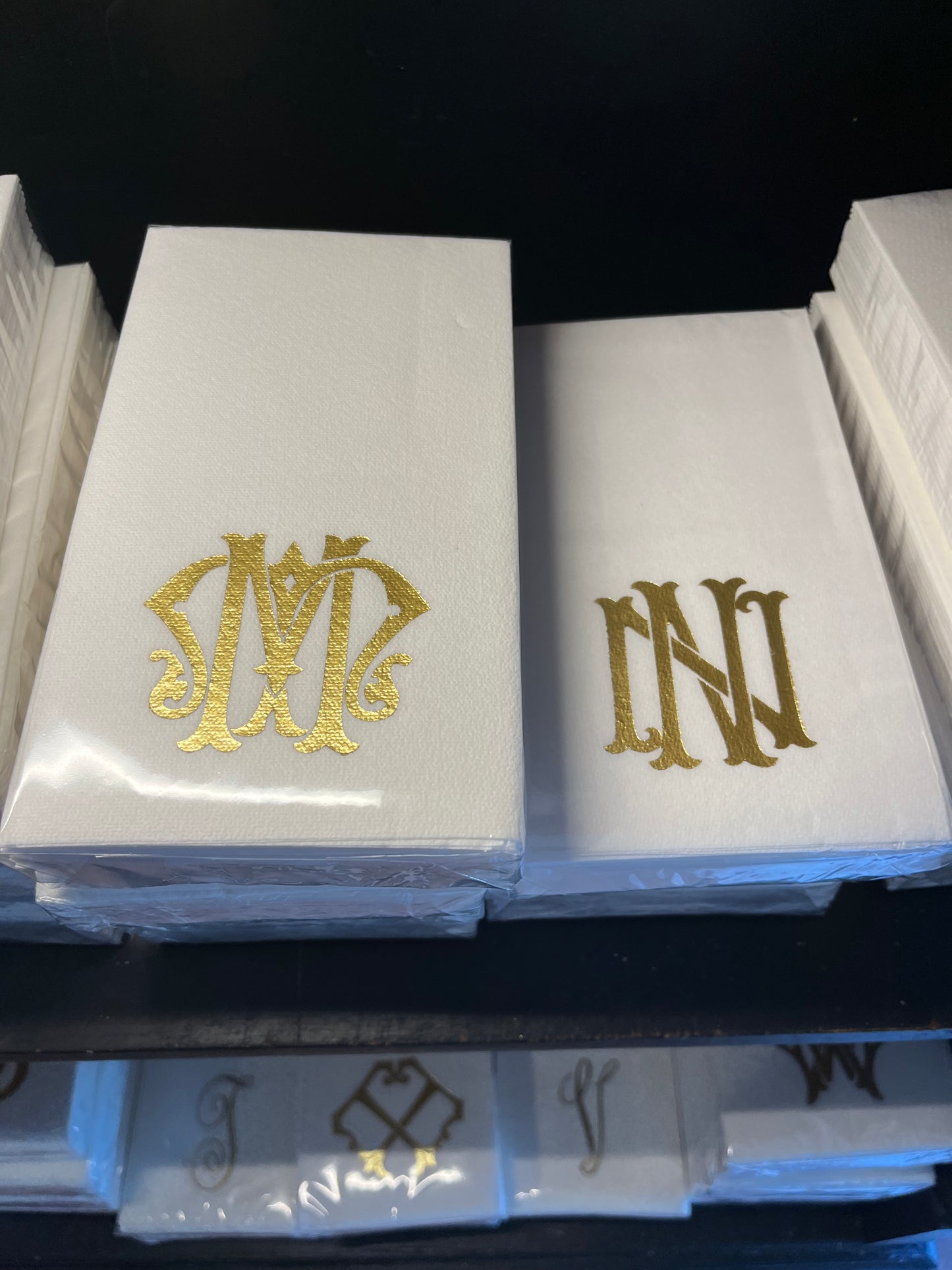 Linun Guest Towels - Monogram Chic