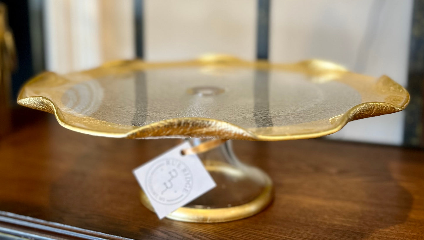 Gold Ruffle Round Cake Stand