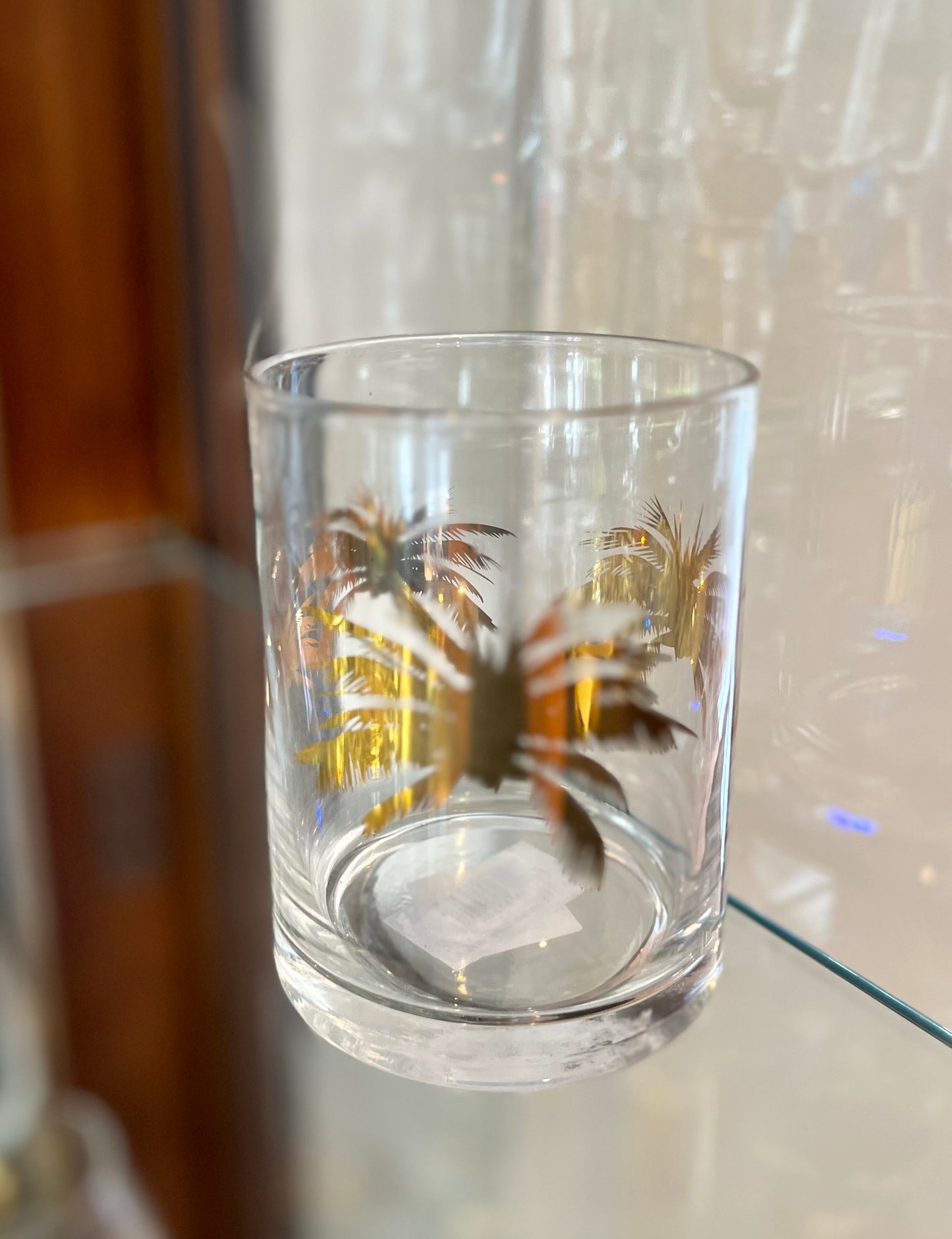 Gold Palm Tree Glass