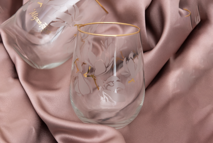 Mignon Faget Magnolia Stemless Glasses