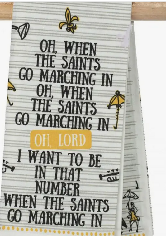 When the Saints Go Marching In Tea Towel