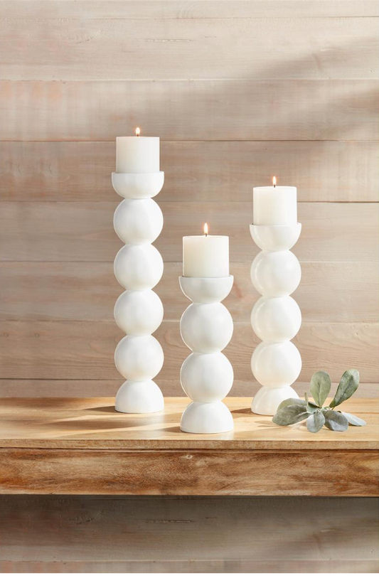 White Lacquer Candlesticks