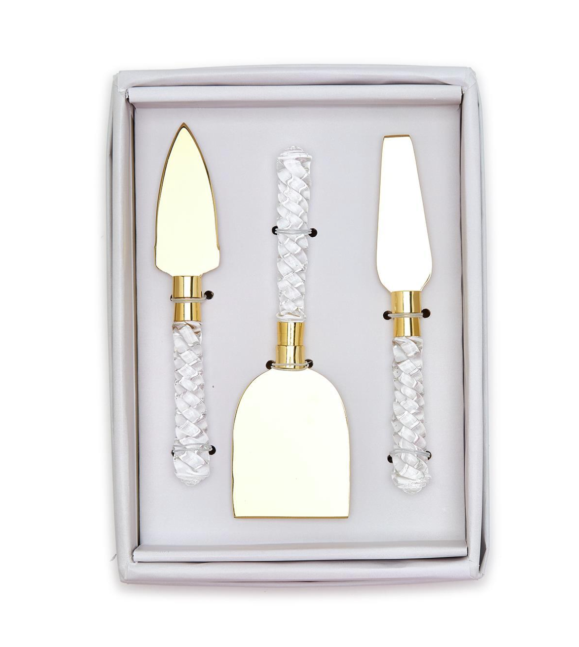 Crystal Clear Set of 3 Cheese Knives in Gift Box