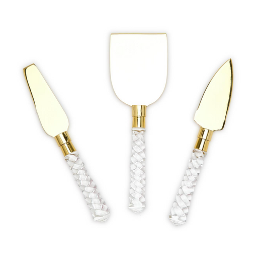 Crystal Clear Set of 3 Cheese Knives in Gift Box