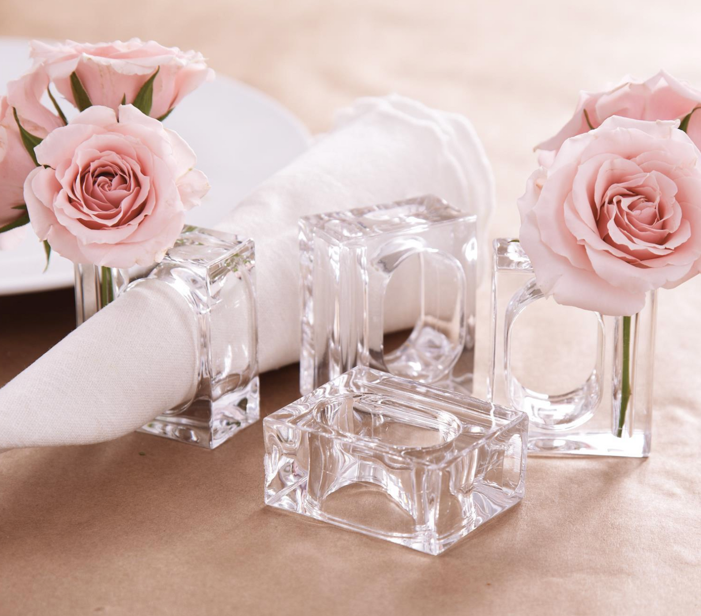 A La Carte Set of 4 Napkin/Flower Holders - Acrylic