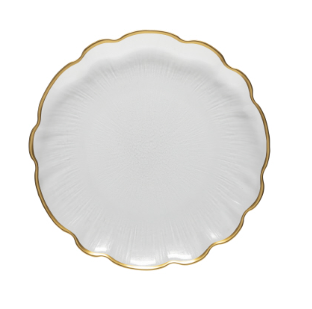 Glass Scallop Dinner Plate - Francesca