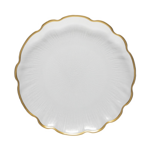 Glass Scallop Dinner Plate - Francesca