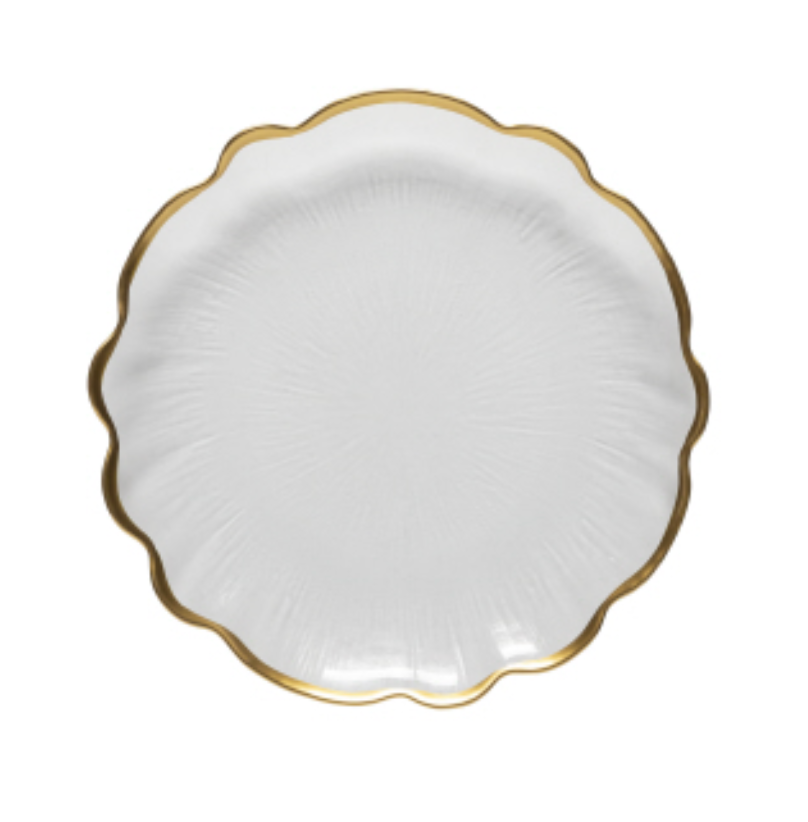 Glass Scallop Salad Plate - Francesca