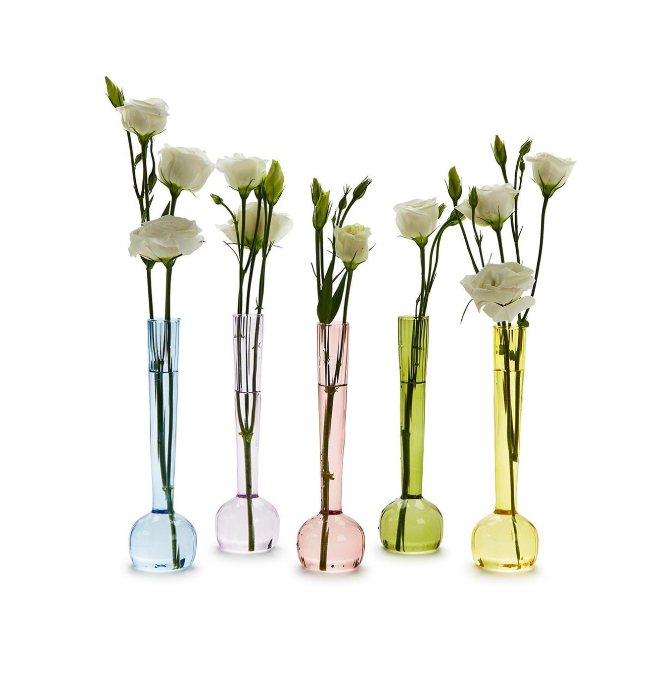 Swirl Hand Blown Glass Bud Vase Assorted 5 Colors