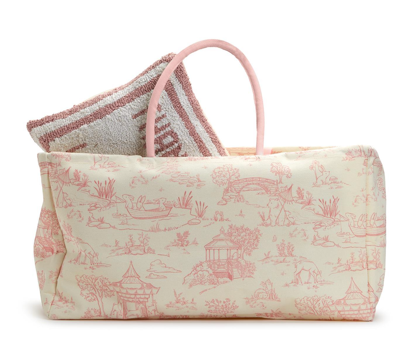 Toile Hamper / Storage Tote - Recycled Cotton Canvas/Cotton