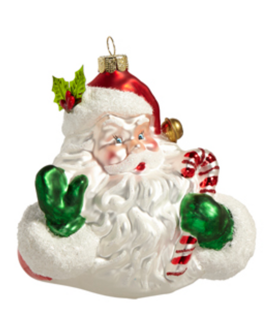 5" RETRO CHRISTMAS ORNAMENT SANTA