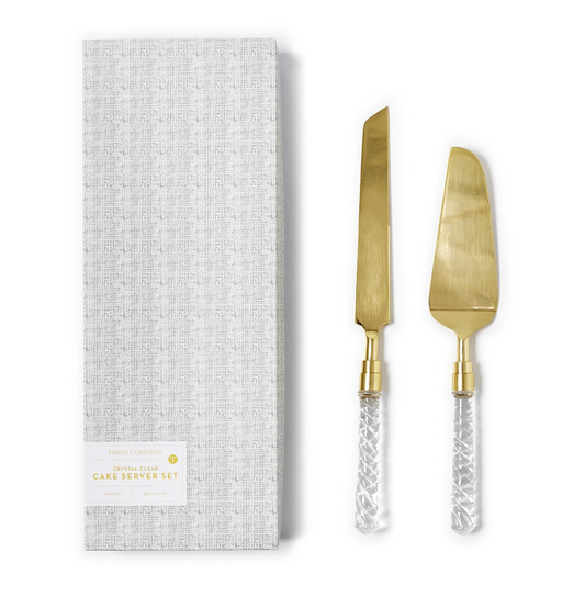 Crystal Clear 2 Pc Cake Server Set in Gift Box