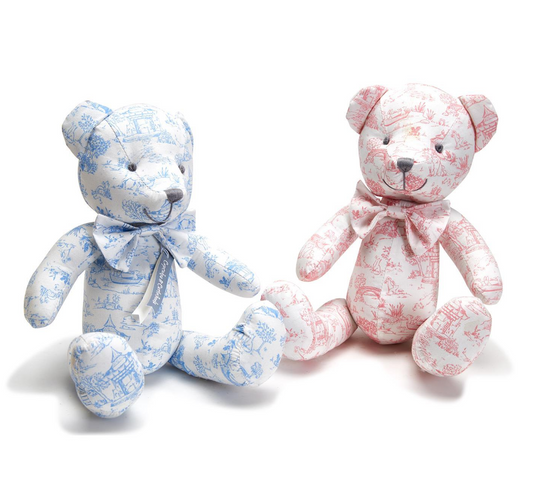 Animal Toile Pattern Stuffed Teddy Bear with Movable Arms and Legs