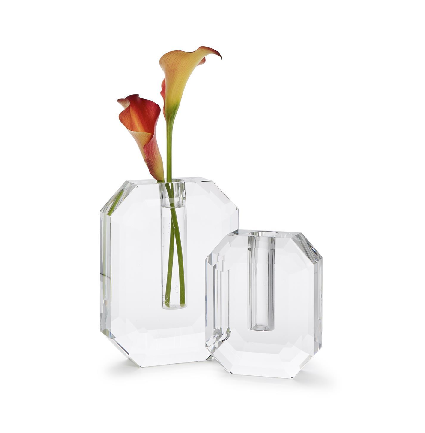 Hex Crystal Vase - Crystal Clear Glass