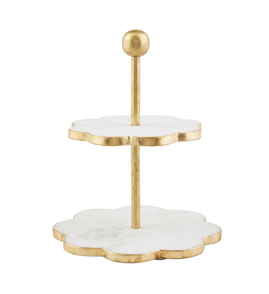 Gold Edge Scallop Tiered Server