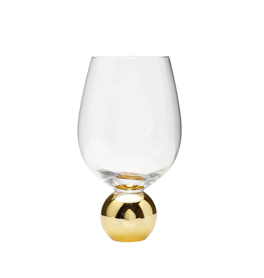 Wine Glasses on Gold Ball Pedestal