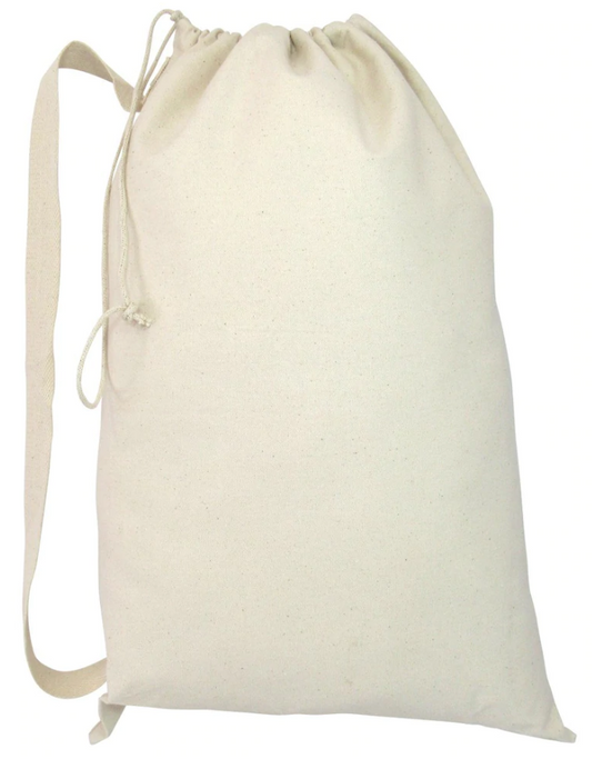 Heavy Canvas Laundry Bags W/Shoulder Strap