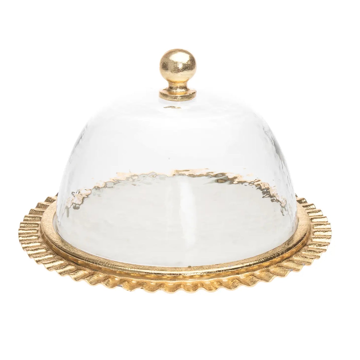 Ripple Gold Marble Plate with Dome