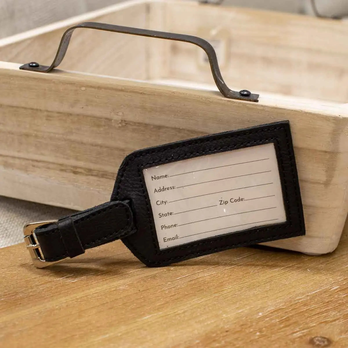 Leather Luggage Tag 3x4.75