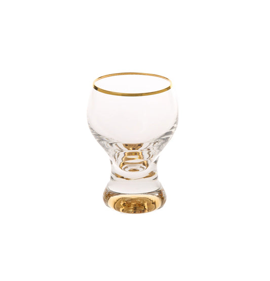 Liquor Glasses with Gold Stem and Rim