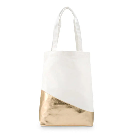 Canvas and Gold Tote Bag