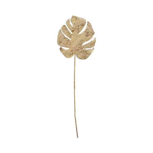 Faux Philodendron Split Leaf, Plaster Finish