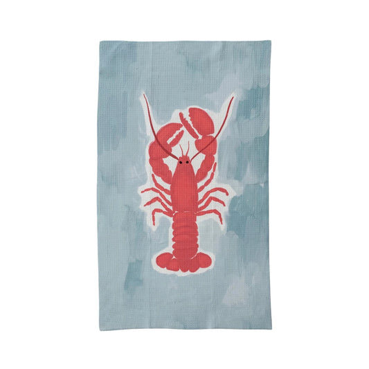 Printed Recycled Microfibre Tea Towel w/ Lobster Image