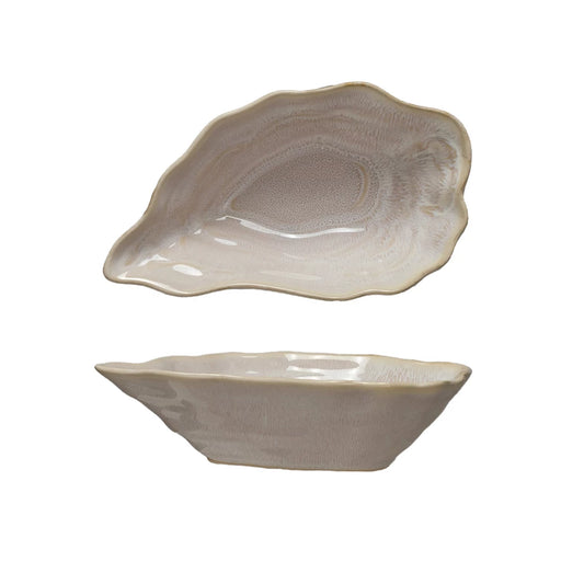 Stoneware Oyster Shell Shaped Bowl