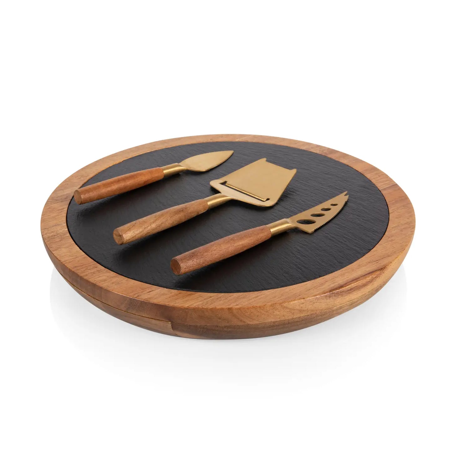 Insignia Acacia and Slate Serving Board with Cheese Tools