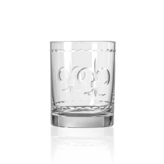 Fleur De Lis 13oz Double Old Fashioned Glass