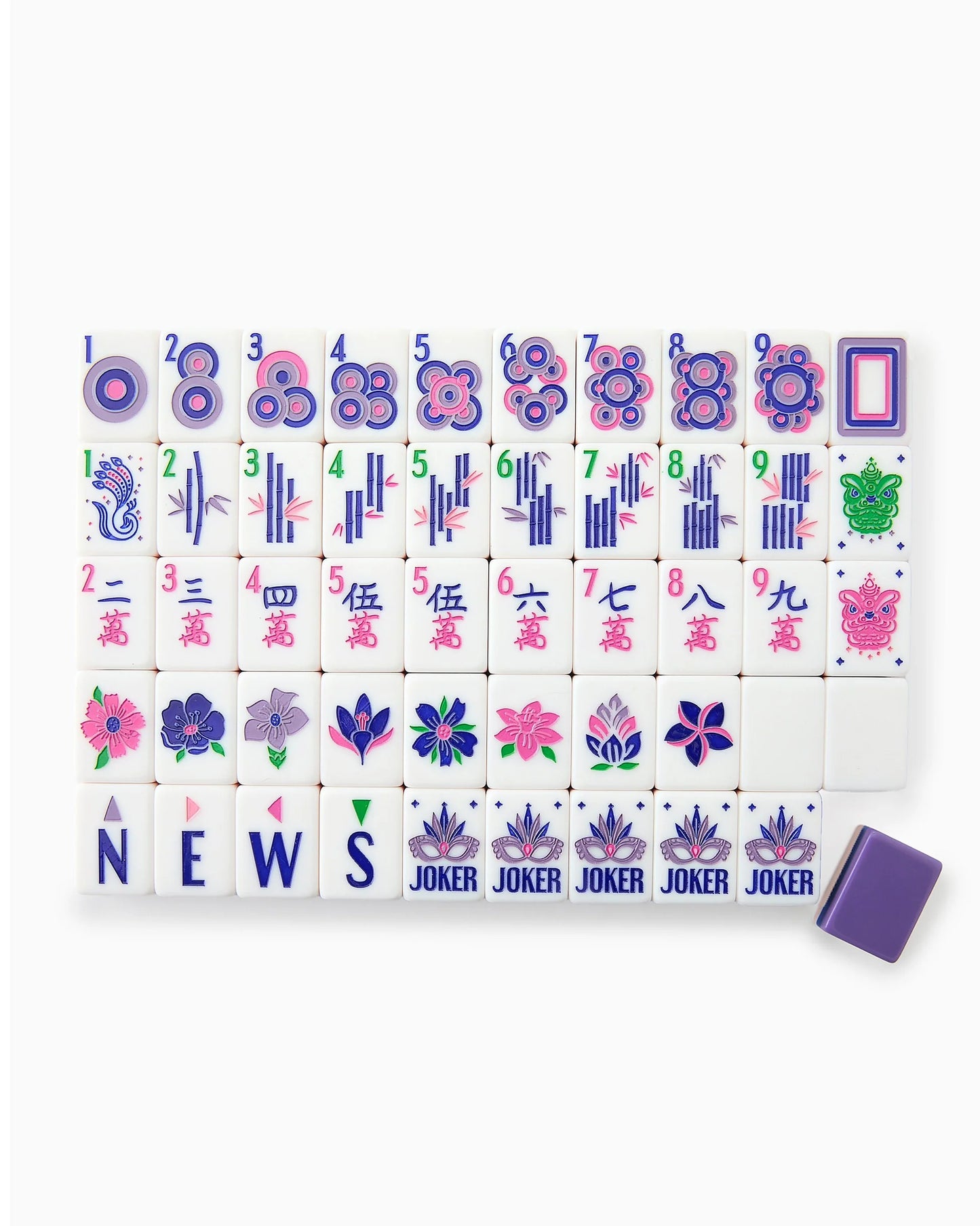 Lilac Soiree Mahjong Tiles