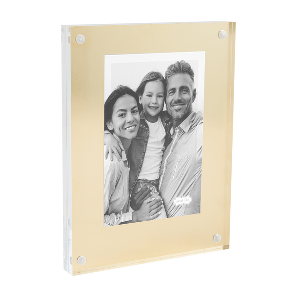 LARGE BRASS ACRYLIC FRAME