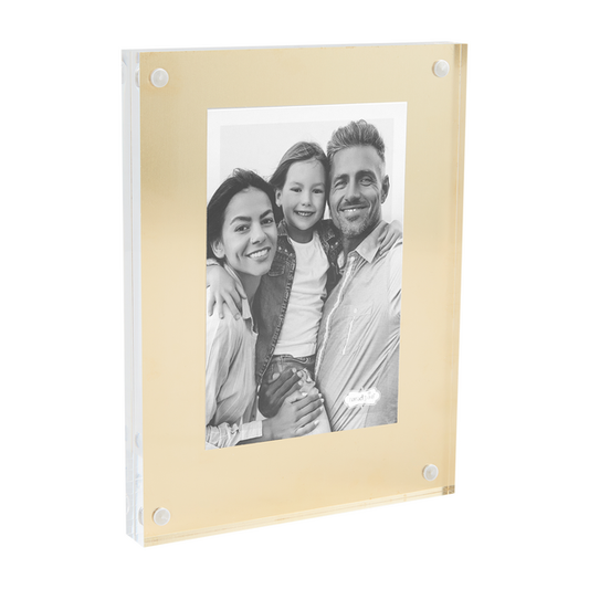 LARGE BRASS ACRYLIC FRAME