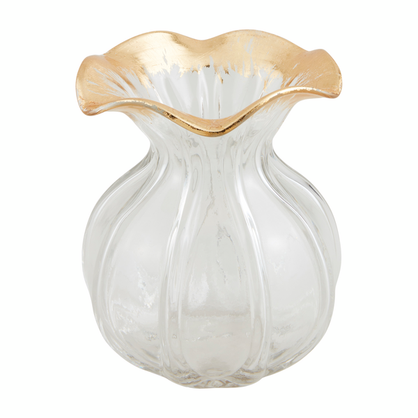 Gold Edge Ruffle Vase