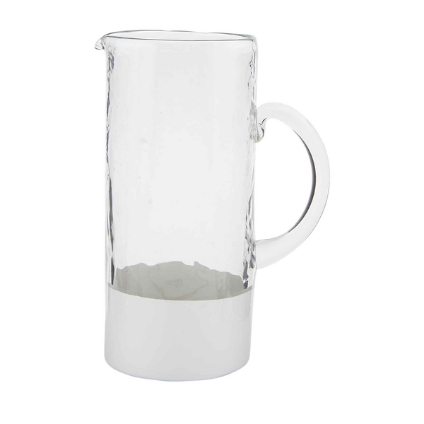 WHITE TWO-TONE GLASS PITCHER